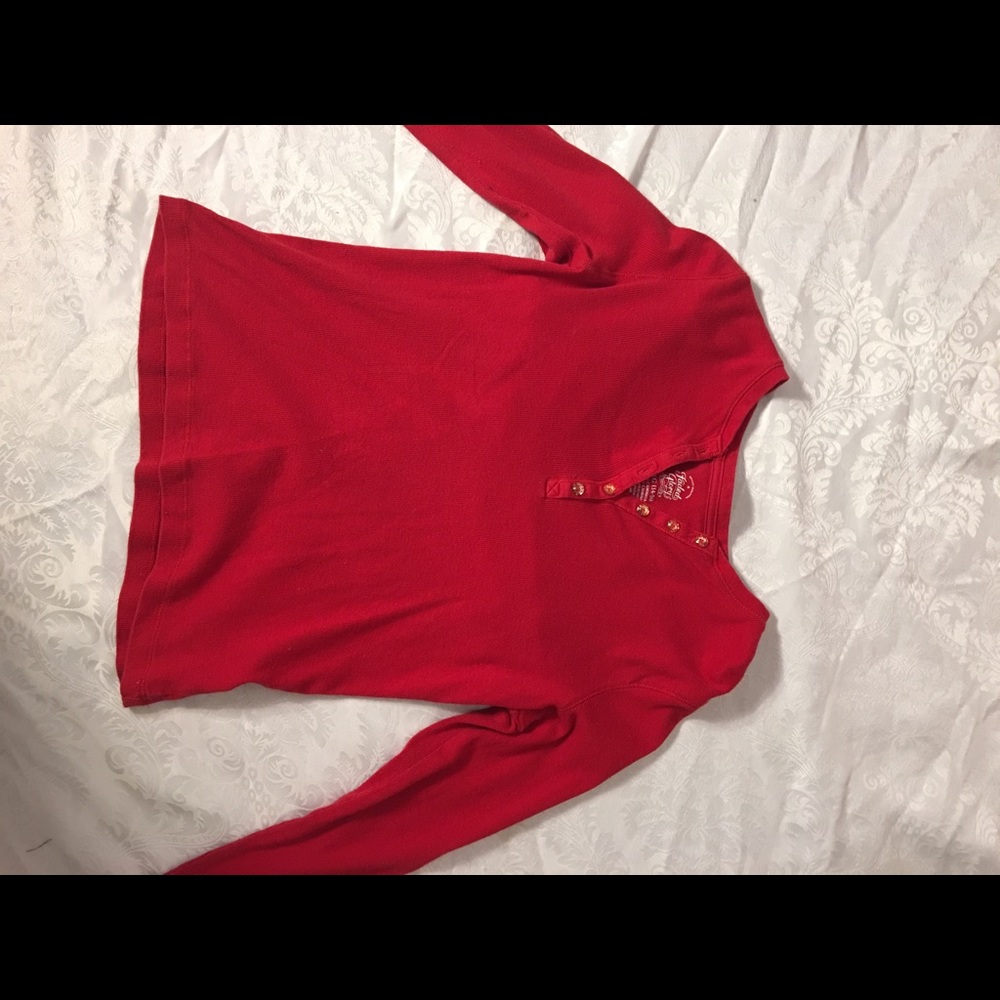 Red long sleeve with crystal buttons